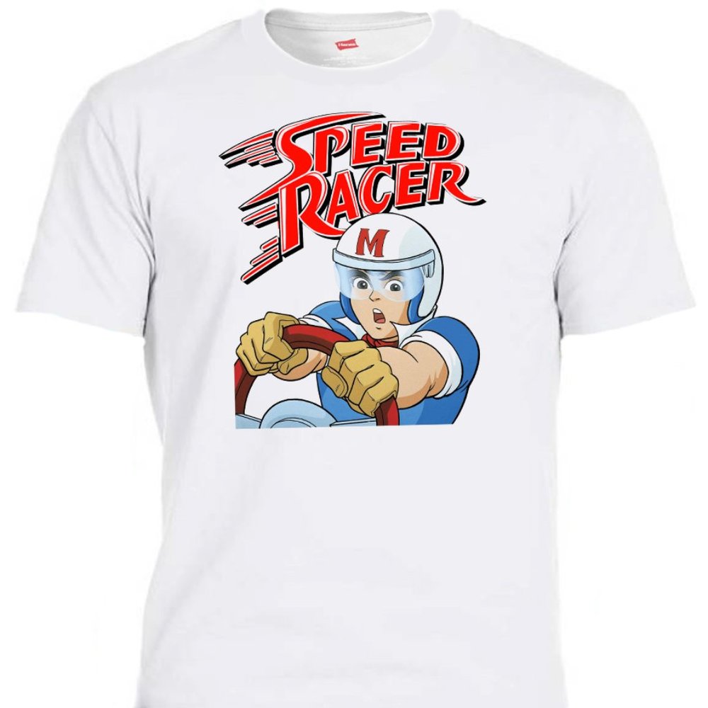 SPEED RACER, VINTAGE CARTOON, COOL WHITE MEN'S TEE'S T-1575